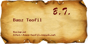 Basz Teofil névjegykártya